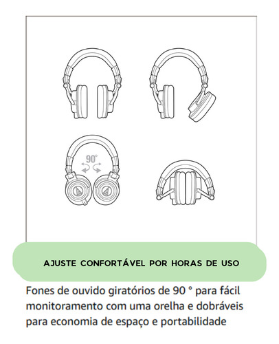 Audio Technica Ath-m50x Fone De Ouvido Original C/ Nf + Case