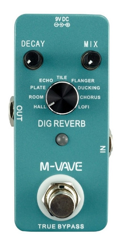 Reverb M-vave Digi Reverb Pedal Para Guitarra O Bajo
