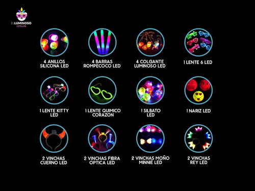 Promo Cotillon Luminoso 25 Personas Increible!