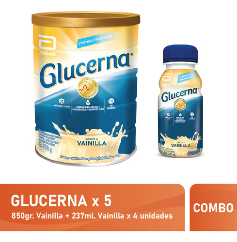 Glucerna En Polvo 850 Gr + Liquido 237 Ml X 4 Unidades