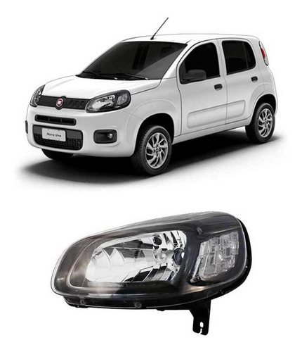 Semioptica Fiat Uno 2015+ Izquierdo Fondo Negro