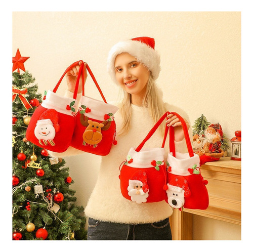 16 * Bolsa De Regalo De Dulces De Manzana Navideña