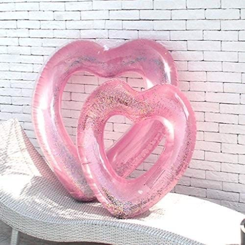 Inflable Corazón Brillos Flotador Salvavidas Alberca 70cms
