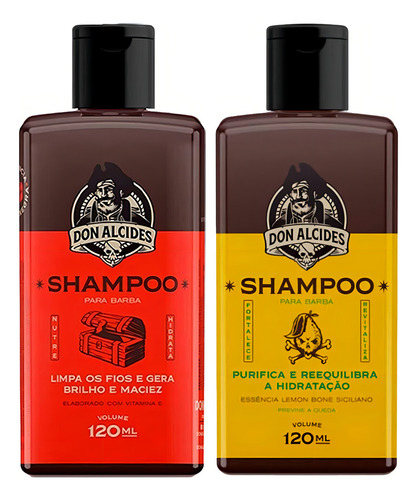 Kit 2x Shampoo Para Barba Negra E Lemon Bone Don Alcides