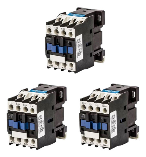 3 Contactores Cjx2-1810 32a, Conmutadores Lc1, Contactor Ac,