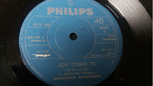 Vinilo Single De  Narianne Rosenberg Soy Como Tu(o-54