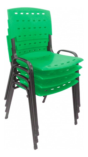 Kit 4 Cadeiras Igreja Recepção Salão Escritorio LG Flex Cor Verde