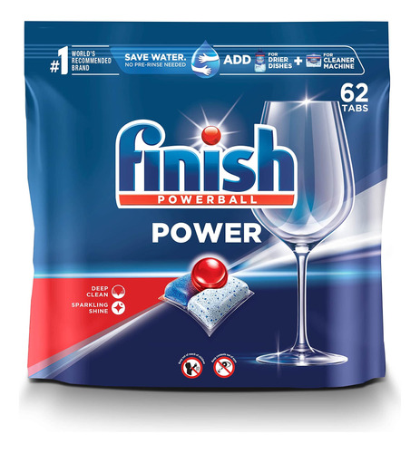 Finish Power - 62ct - Detergente Para Lavavajillas - Powerba