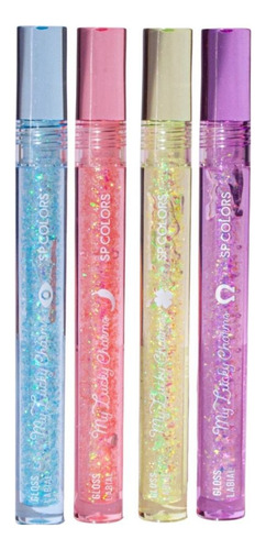 Kit 4 Cores Gloss Labial Sp Colors My Lucky Charms - Glitter Acabamento Brilhante Glitter Cor Sortida
