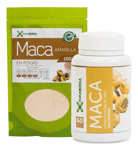 Pack Maca Amarilla 1 Maca Amarilla Cap + 1 Maca Amarillo Po Sabor Sin sabor