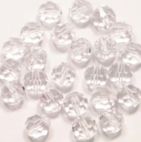 Imagem 2 de 7 de Contas Cristal Facetado Sextavado C/furo10mm Pct 500 Gramas