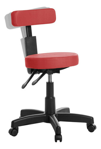 Cadeira Mocho Ergonômica Estética Clinica Rce Vermelho