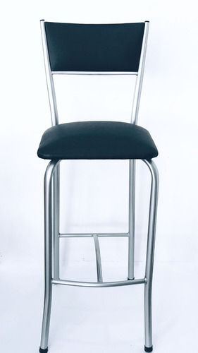 Imagen 1 de 8 de Banqueta Alta Silla Bar Cajero Caño Pintado Tapizado Ecocuer