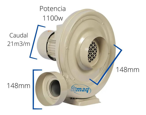Imagen 2 de 6 de Extractor De Humo Para Maquinas Laser De Corte Co2 550w