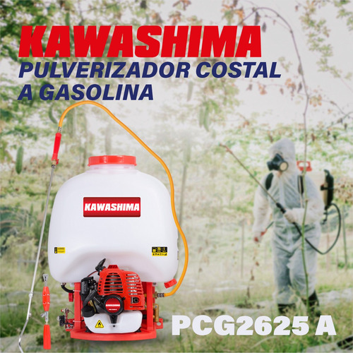 Pulverizador Costal Pcg 2625-a Kawashima Com Motor 25,6cc