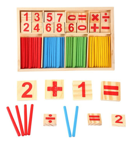 Palitos Contadores De Madera Juego De Matemática Educativo
