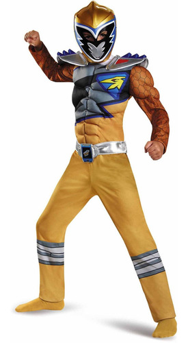 Disfraz De Power Ranger Dorado Talla Small 6 Para Niño,