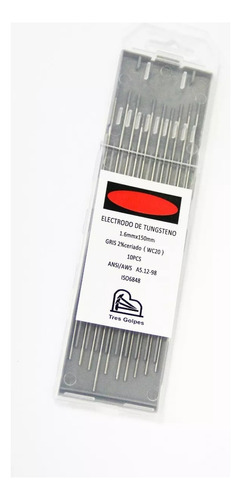 Electrodo De Tungsteno Para Soldadora Tig Punta Gris 3.2mm