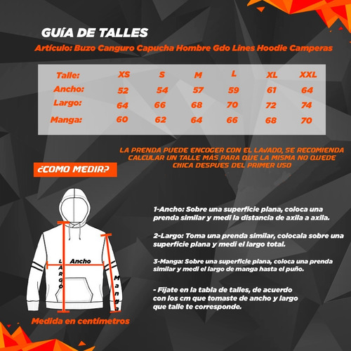 Imagen 2 de 2 de Buzo Canguro Capucha Hombre Gdo Lines Hoodie Camperas