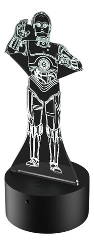 Luminária 3d - Robô C-3p0 Star Wars - Com Controle