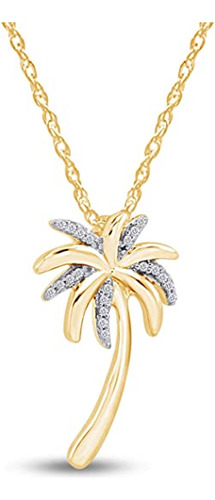 Jewel Zone Us - Colgante De Palmera De Diamantes Naturales