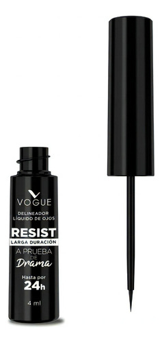 Delineador Liquido Ojos Resist 4ml Vogue Color Negro