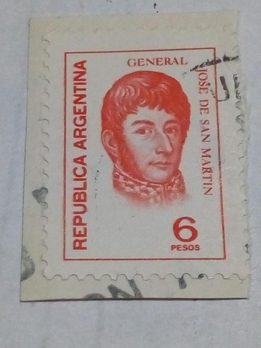 Estampilla.  Gral José De San Martín  6 Pesos           (4)