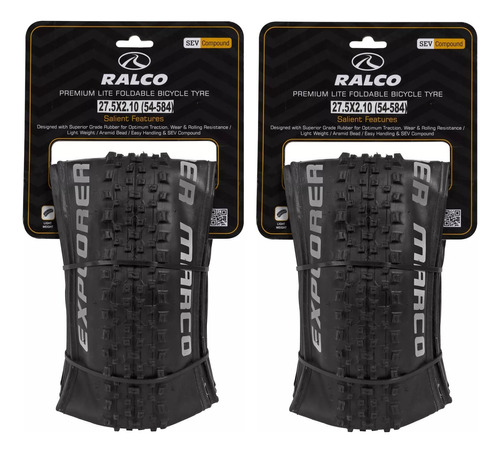 Pack 2 Neumaticos 27.5 X 2.10 Ralco Explorer Marco Kevlar