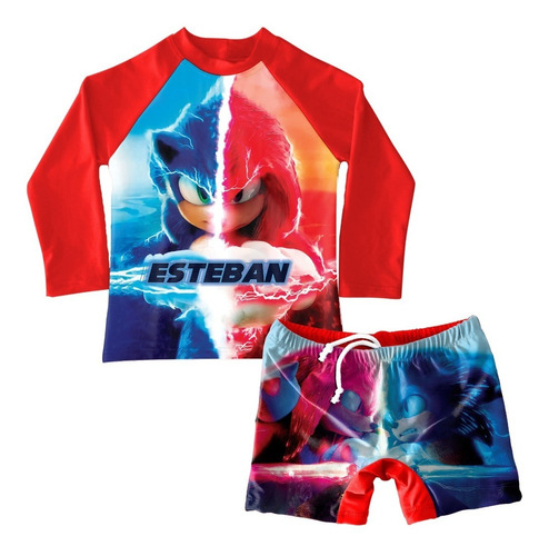 Conjunto De Traje De Baño Niño Sonic 2 Sonic Vs Knuckles