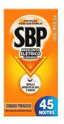 Repelente Elétrico Líquido SBP Caixa 35ml Cada Refil