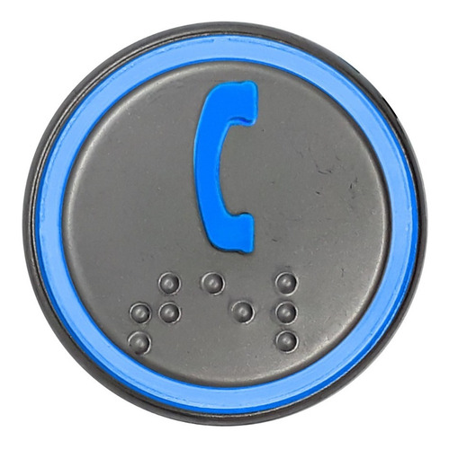 Botao Com Braille Led Azul 32mm 12/24v Vega Lift