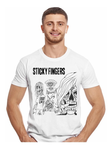 Polera Sticky Fingers Band Art Rock Impresión Directa