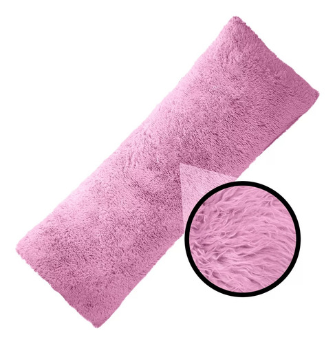 Almohada Grande Abrazable Cojín Pelo Largo Suave Decoración Color Rosa