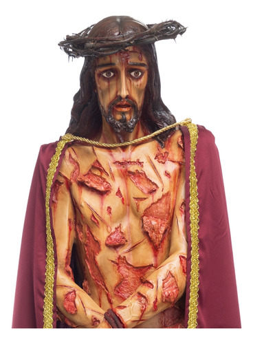 Imagem Jesus Flagelado 135cm Resina Coroa Espinhos