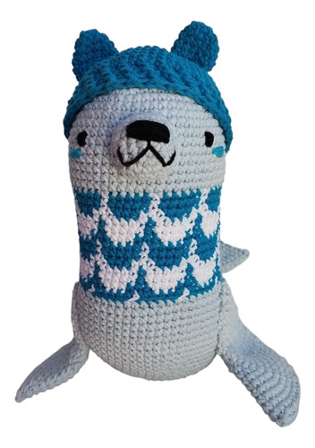 Muñeco De Apego Foca Amigurumi Crochet Diseño Pica Pau