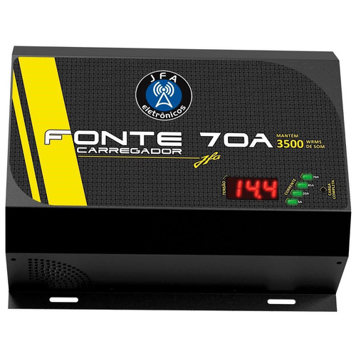 Fonte Automotiva Digital Jfa Turbo 70a Bivolt Carregador Som