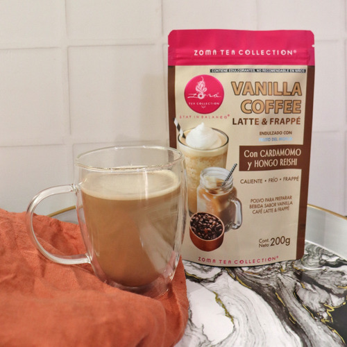 Café Soluble Zoma Tea Vanilla Coffee Latte & Frappe Con fruto del monje Zoma Tea Collection 200g