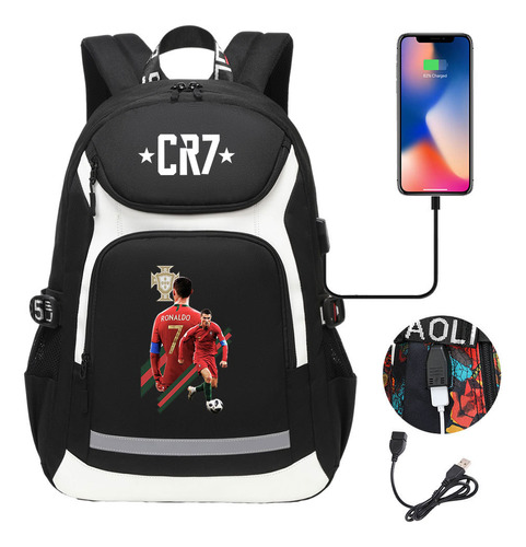 02 Bolso Escolar Para Jóvenes Con Estampado New Star Ronaldo