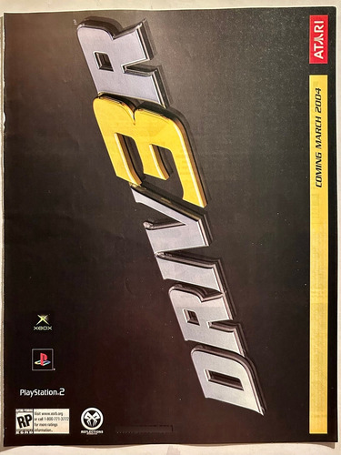 Anuncio Vintage Original Driv3r - Ps2 Xbox - Laminated A4