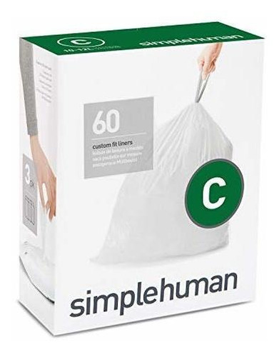 Simplehuman Código C 60 Bolsas Para Basura Cw0252