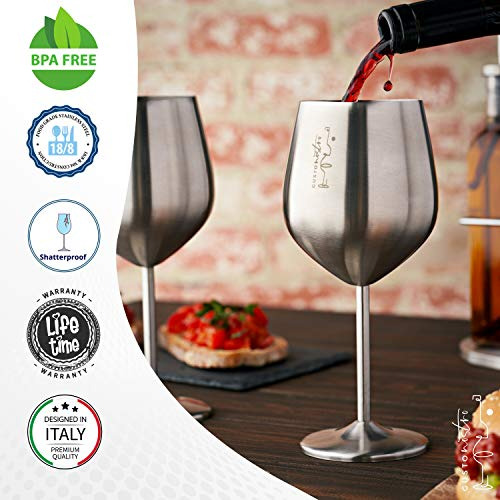 Vaso De Vino De Acero Inoxidable Gusto Nostro - 18 Oz - Lind