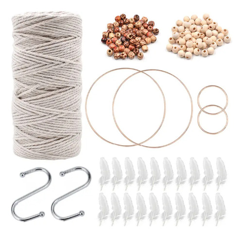 Kit Para Macramé + 100 Metros De Algodón Torcido 3mm