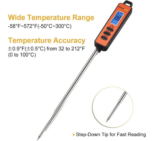 Termometro Thermopro Resistente  -50°c A 300°c Carnes