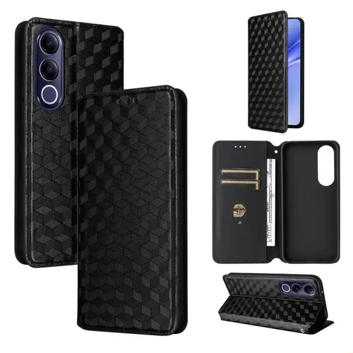Funda Para Vivo Y72 5G – Carcasa De Cuero PU Con Tapa Magnética, Wallet Con Ranuras Para Tarjetas, Soporte Para Ver Vídeos (Negro)