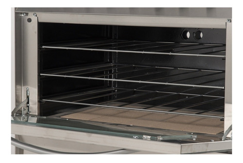 Imagen 4 de 4 de Cocina Sol Real Mini 517V a gas 6 hornallas plateada puerta con visor