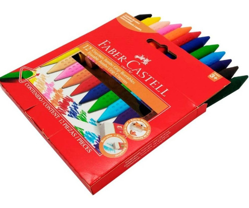 Crayones Borrables Jumbo Grip X 12 Unds Faber Castell