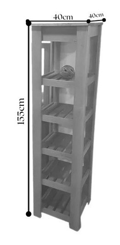 Imagen 4 de 9 de Organizador Tolva Baño Estante Madera Maciza