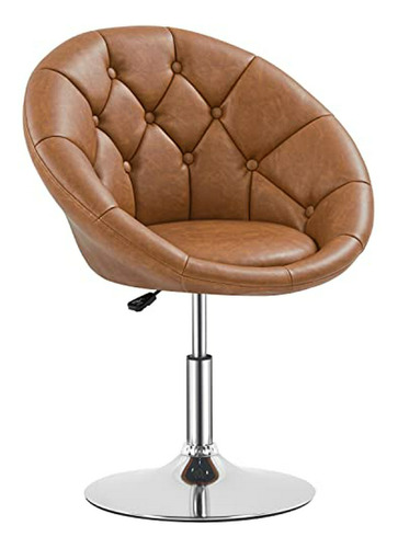 Silla De Maquillaje Giratoria Retro Brown.