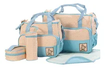 Comprar Bolsos Maternales 5 De Calidad Con Cambiador Color Celeste