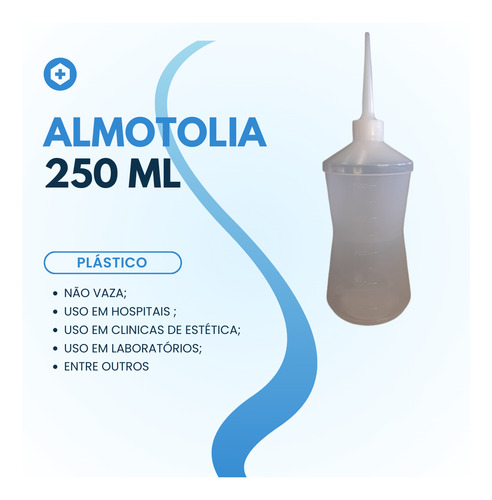Almotolia Plástica Transparente 250 Ml Com Bico Reto 5 Uni
